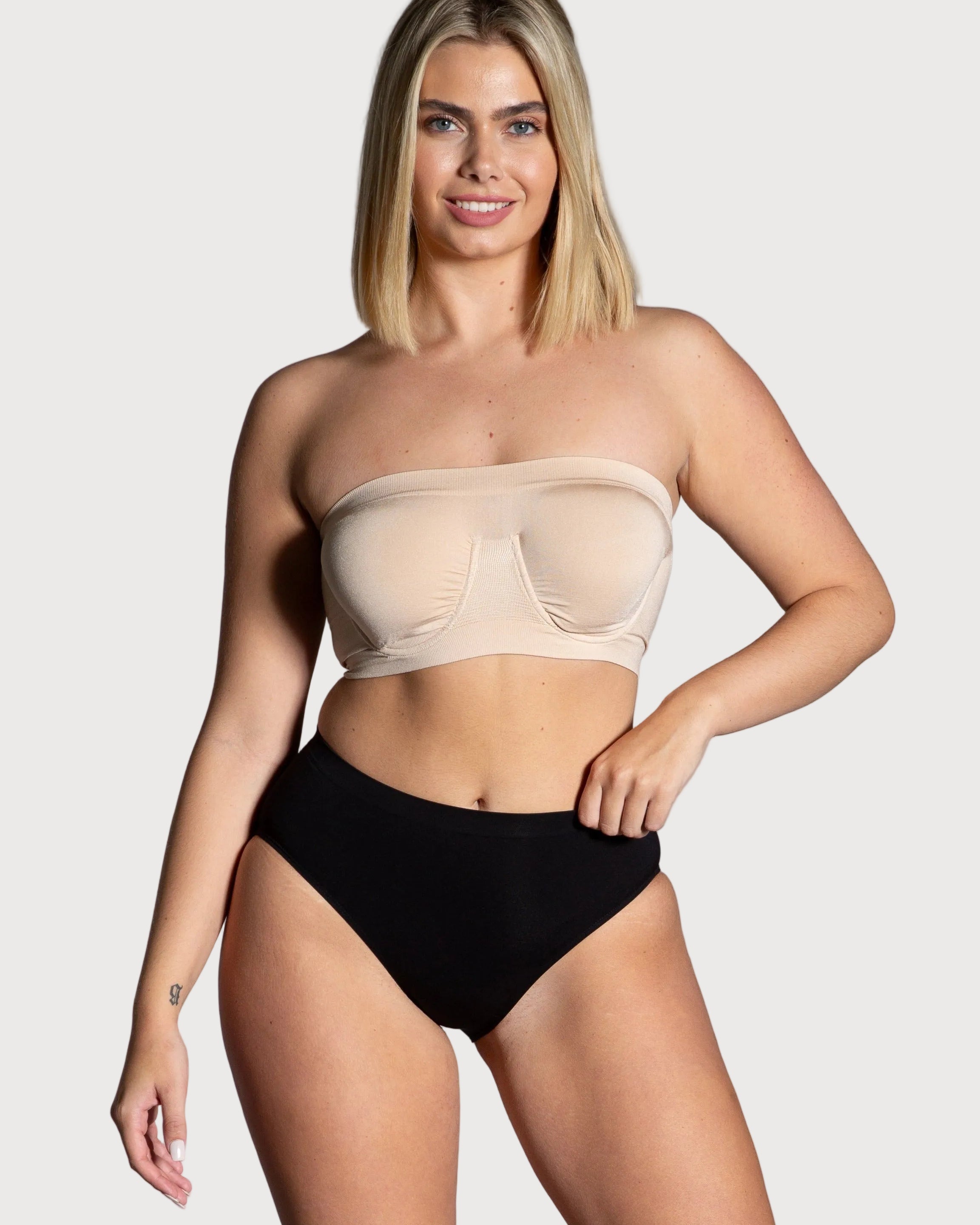 Style 9685 - Angel Seamless Underwire Bandeau Bra - Light Beige - Front