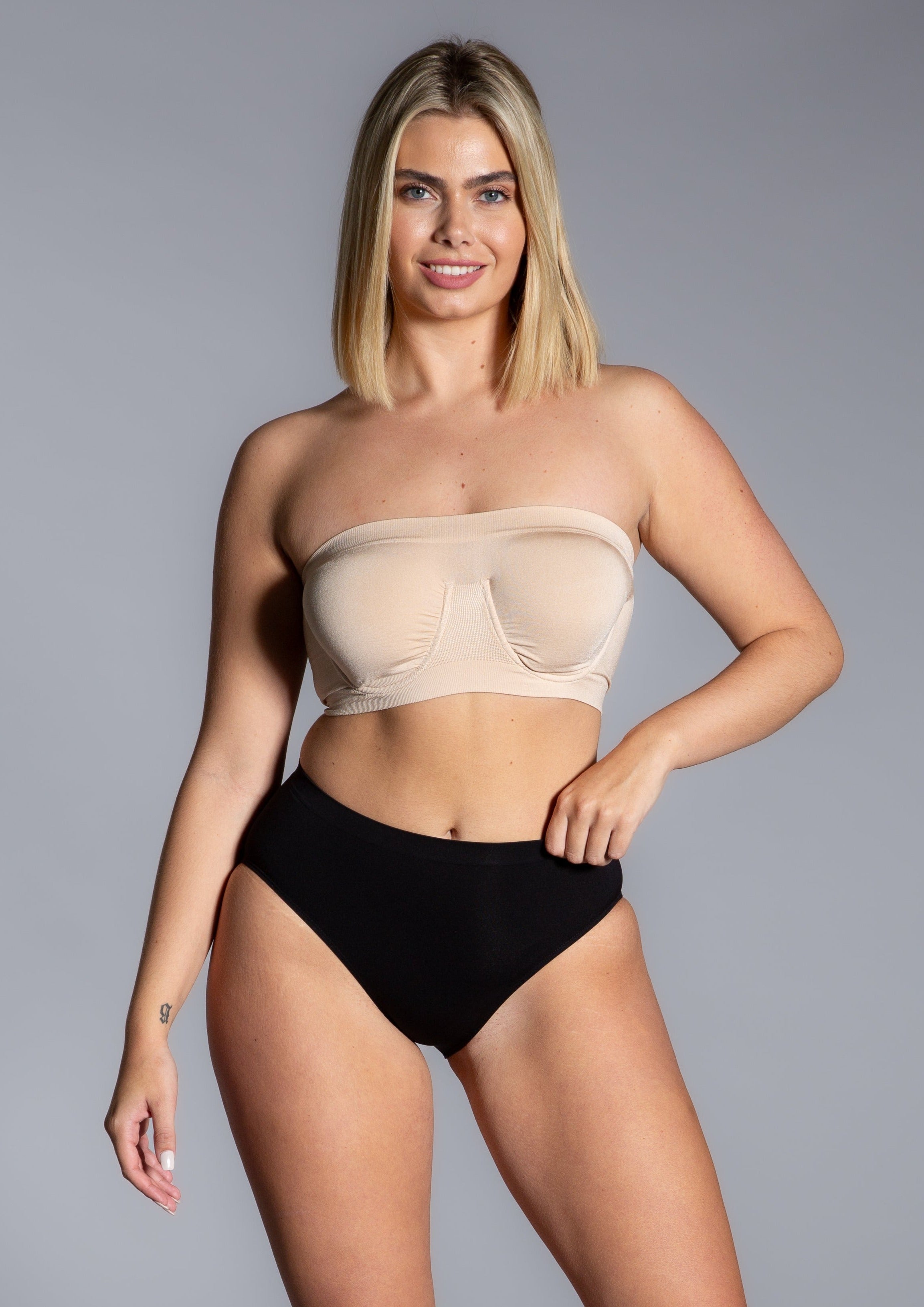 Style 9685  - Angel Seamless Underwire Bandeau Bra - Light Beige - Front