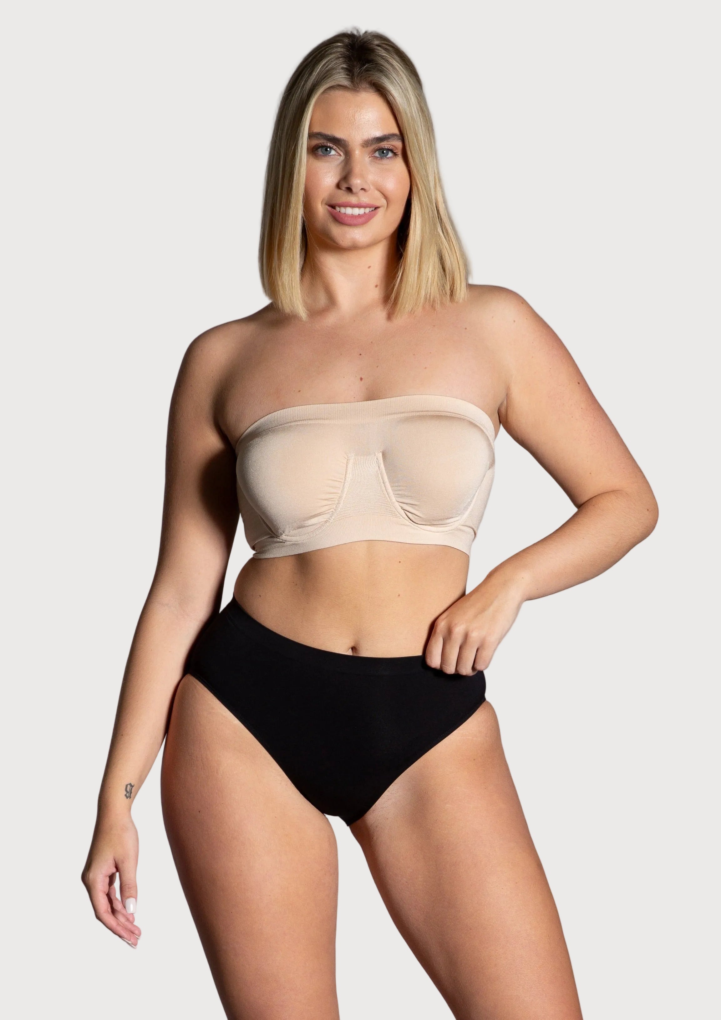 Style 9685 - Angel Seamless Underwire Bandeau Bra - Light Beige - Front