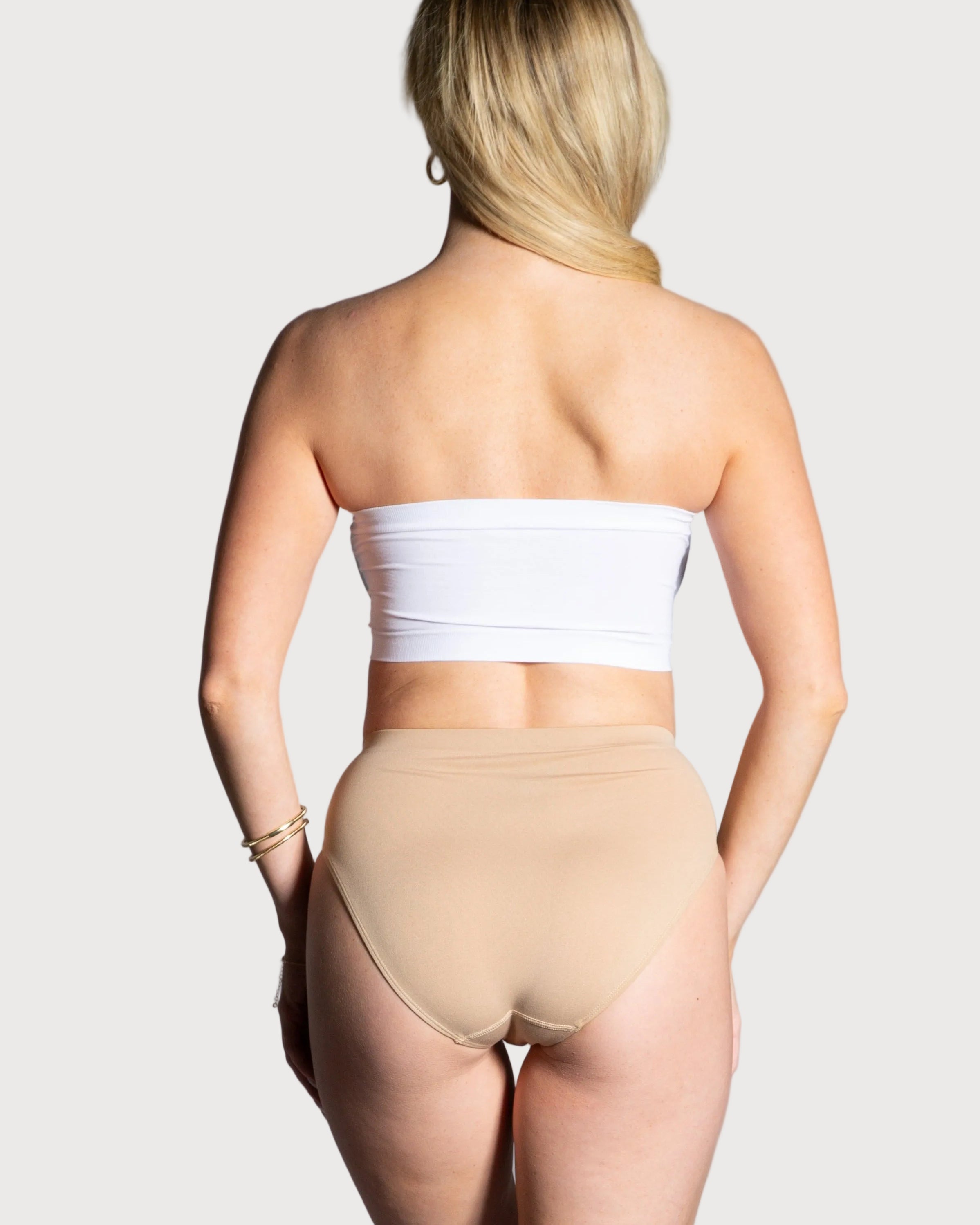 White Angel Seamless Underwire Bandeau Bra by Rhonda Shear — back view