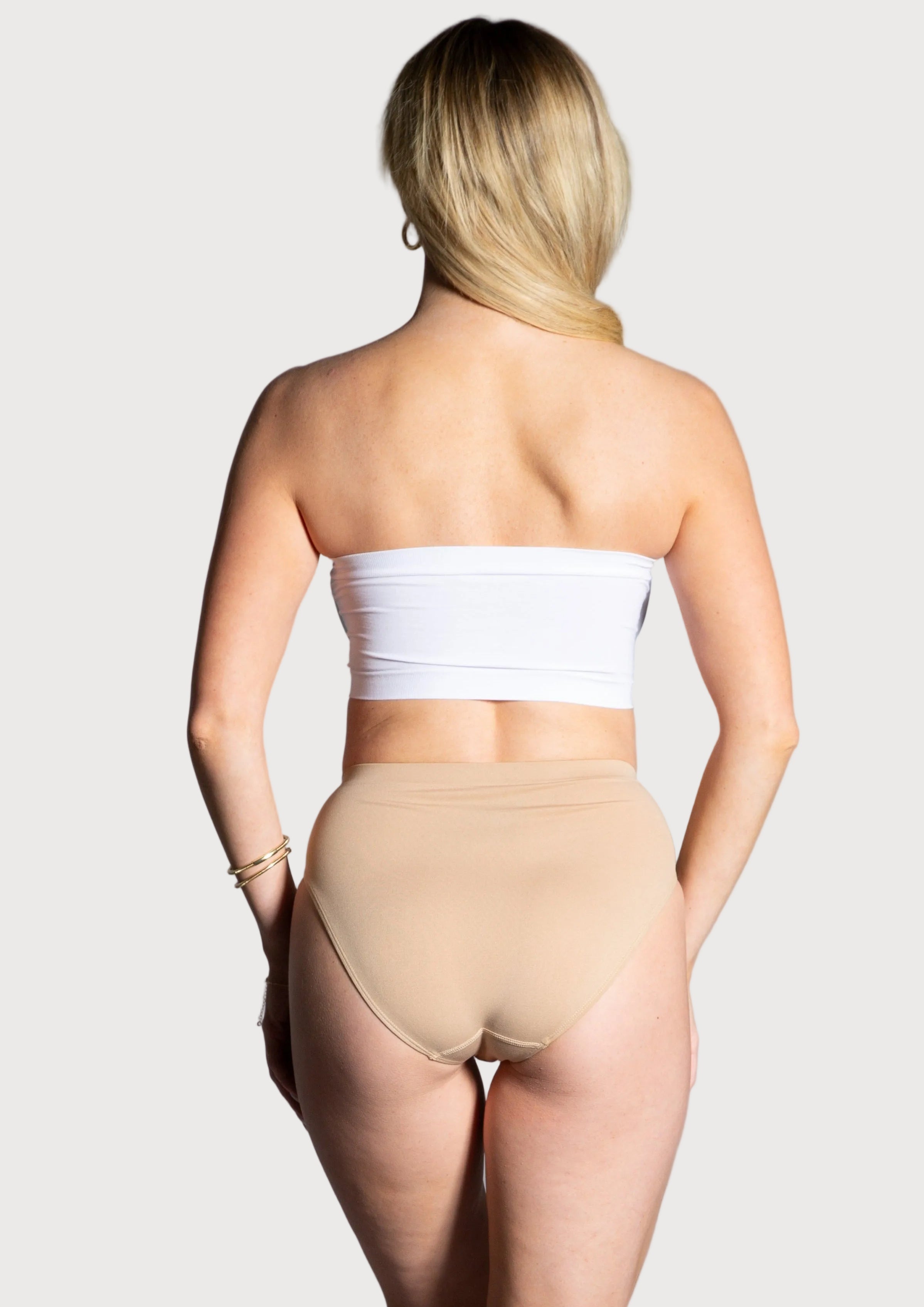 White Angel Seamless Underwire Bandeau Bra by Rhonda Shear — back view
