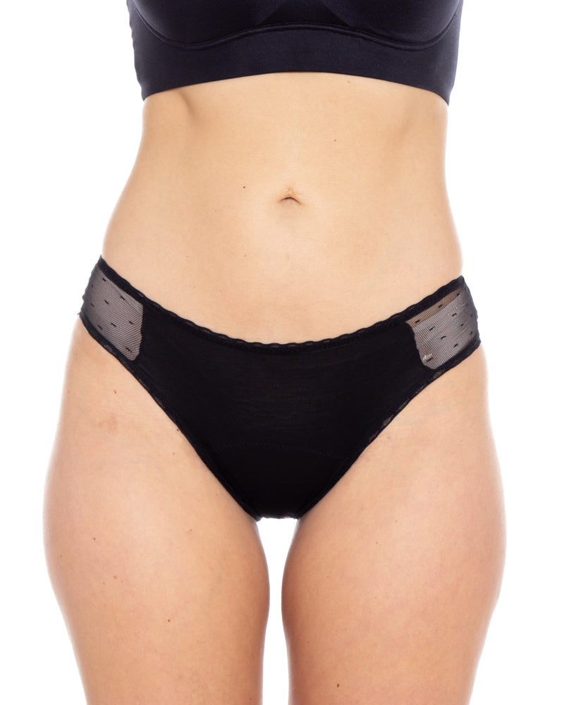 Lace Trim Leakproof Bikini – Moderate Hold