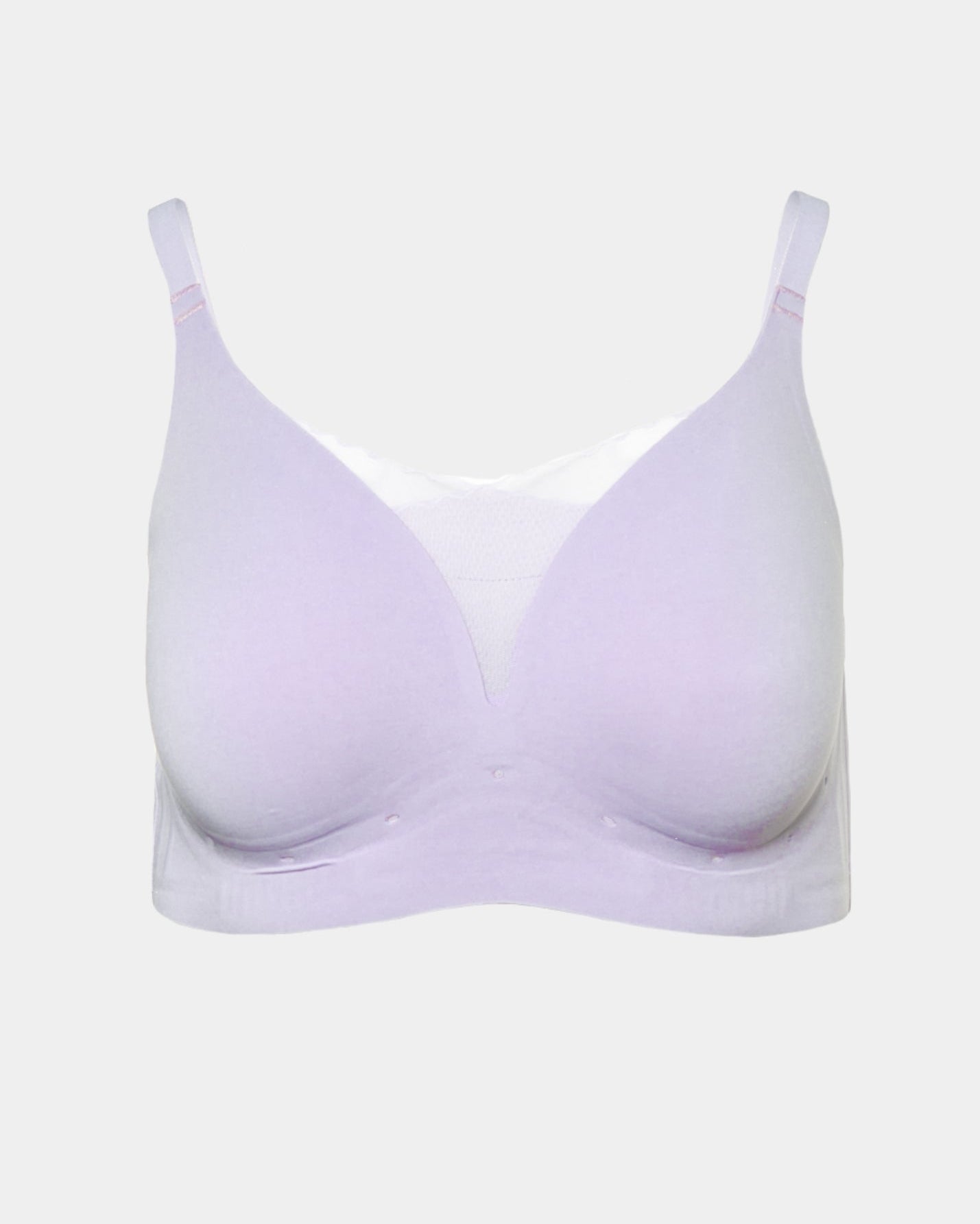 Lavender Perforated Gel Bra with Mesh Detail by Rhonda Shear — gel support bra