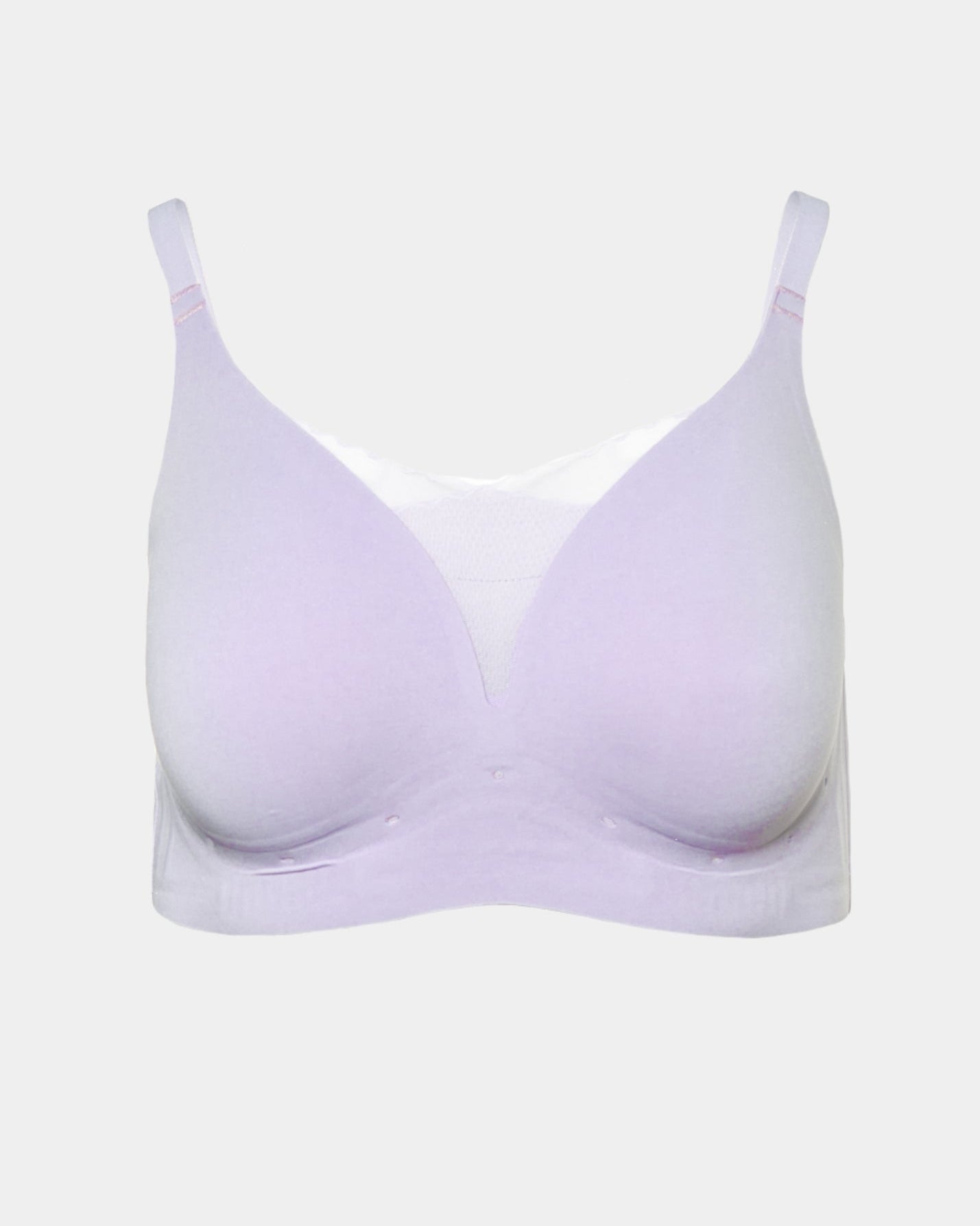 Lavender Perforated Gel Bra with Mesh Detail by Rhonda Shear — gel support bra