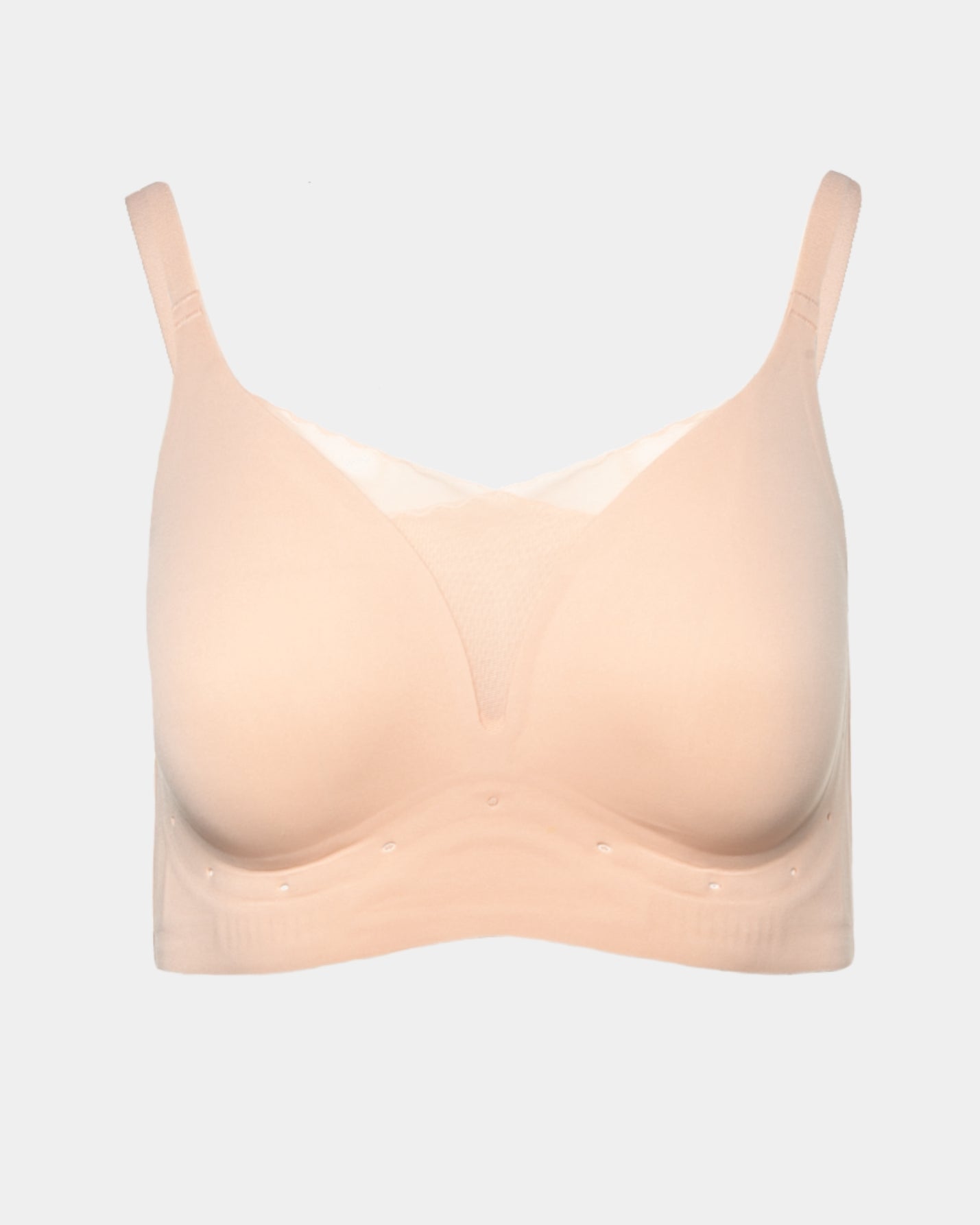 Style-1700-PERFORATED GEL BRA WITH MESH DETAIL-Pink Beige