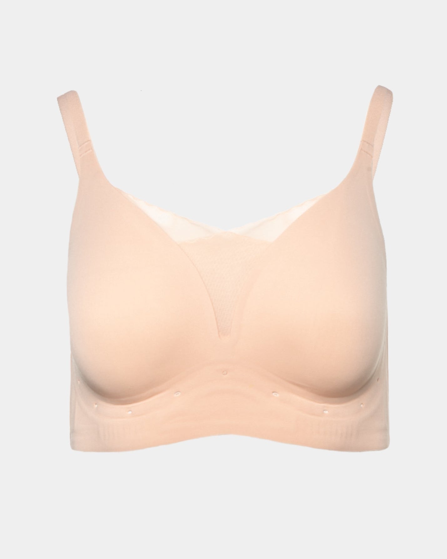 Pink Beige Perforated Gel Bra with Mesh Detail by Rhonda Shear — gel support bra