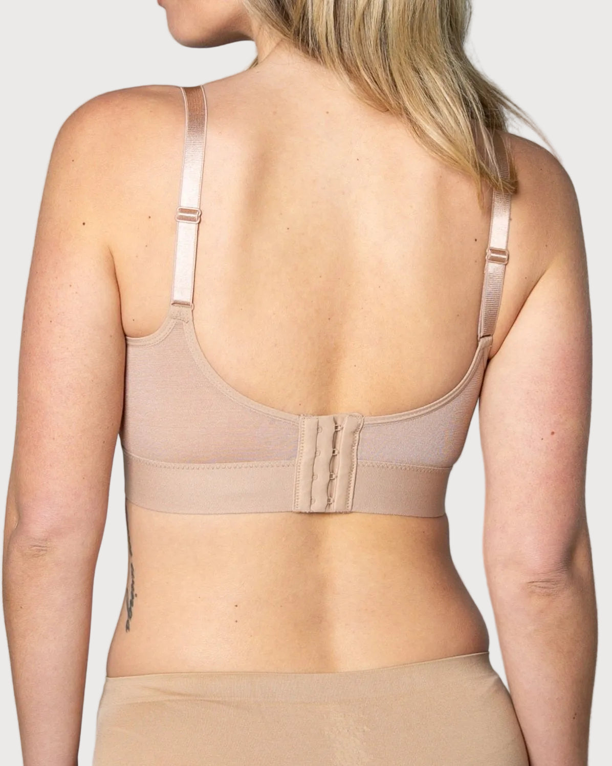 Style-B4107-LACE MOLDED CUP BRA WITH BACK CLOSURE-Beige-back