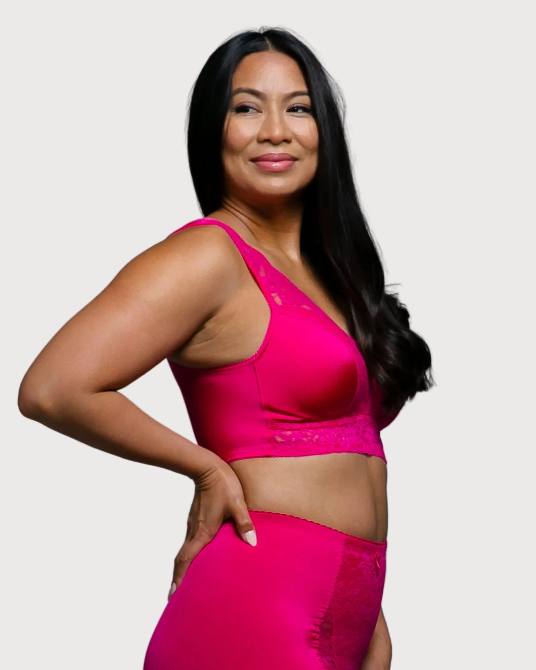 Style 672P - Pin Up with Removable Pads - Electric Fuchsia - Side