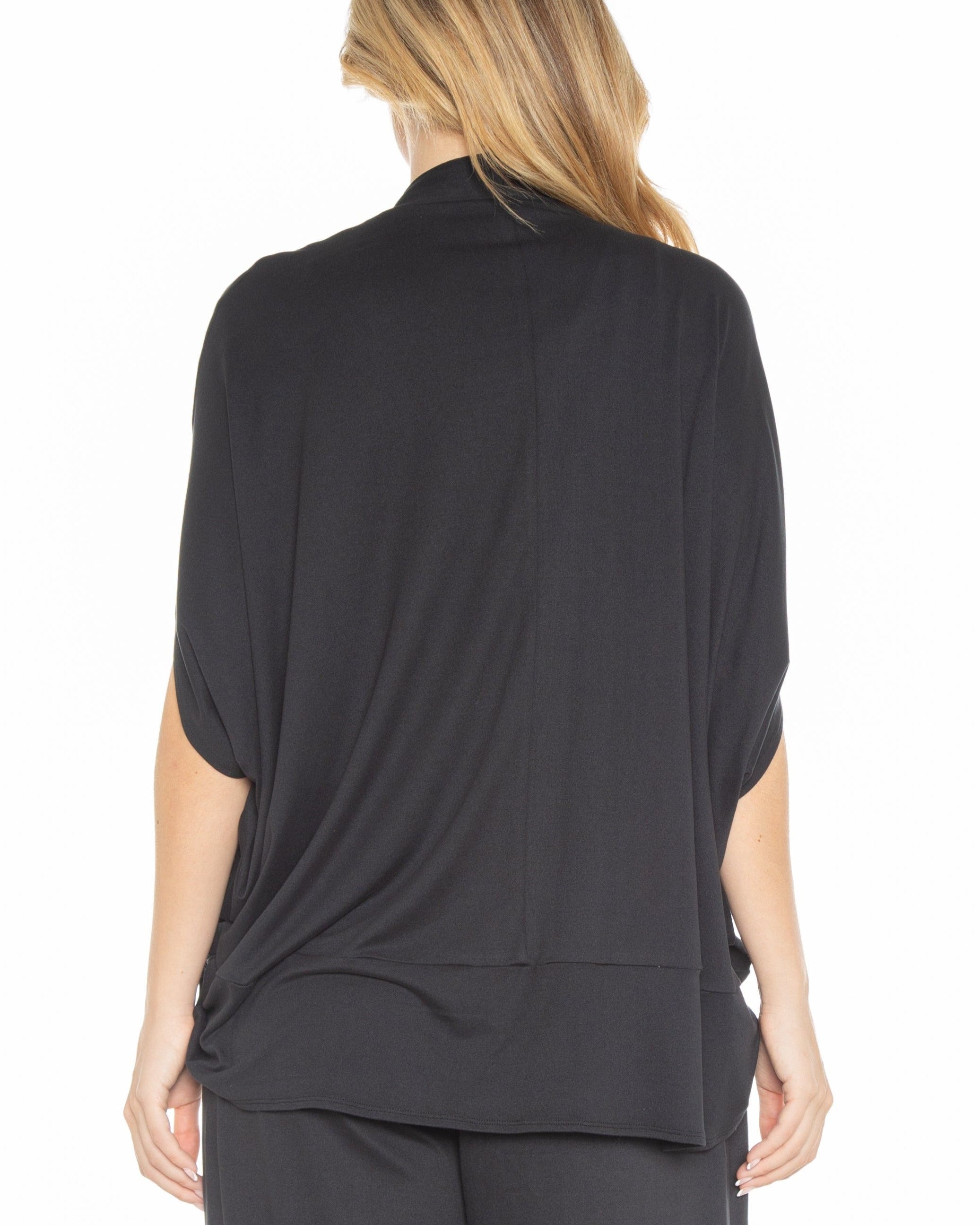Cocoon Cardigan Front Black - 8517