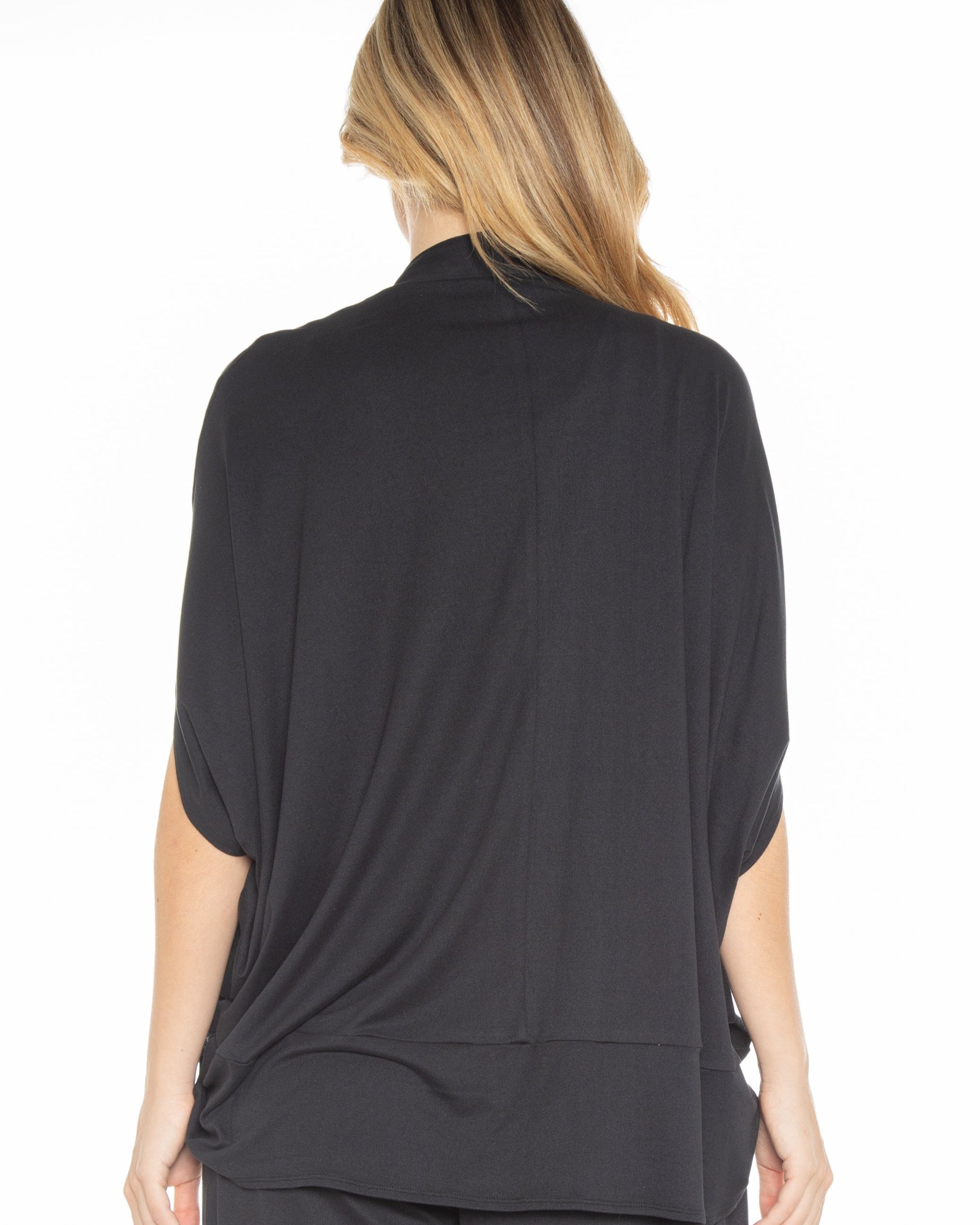 Cocoon Cardigan Front Black - 8517