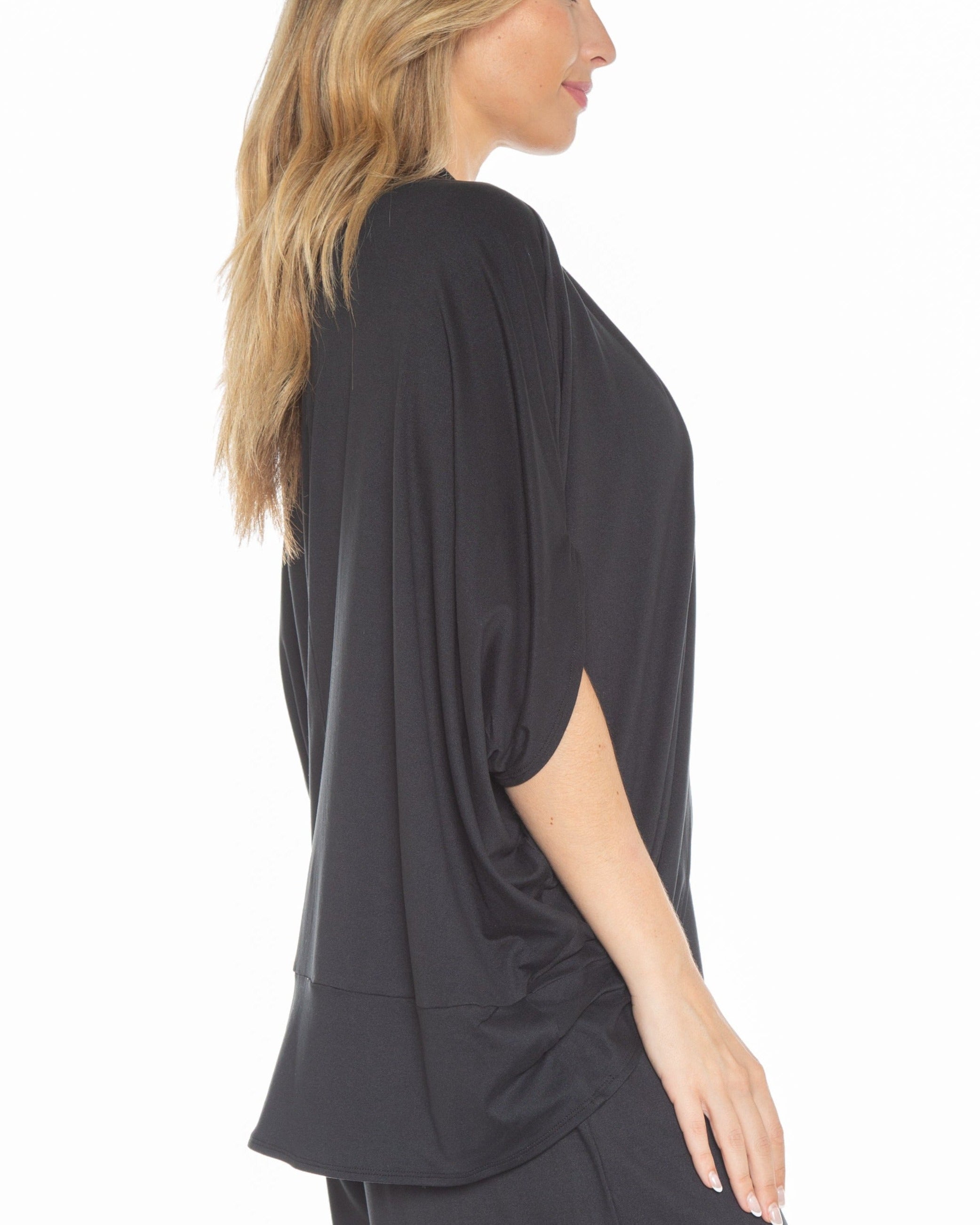 Cocoon Cardigan Front Black - 8517