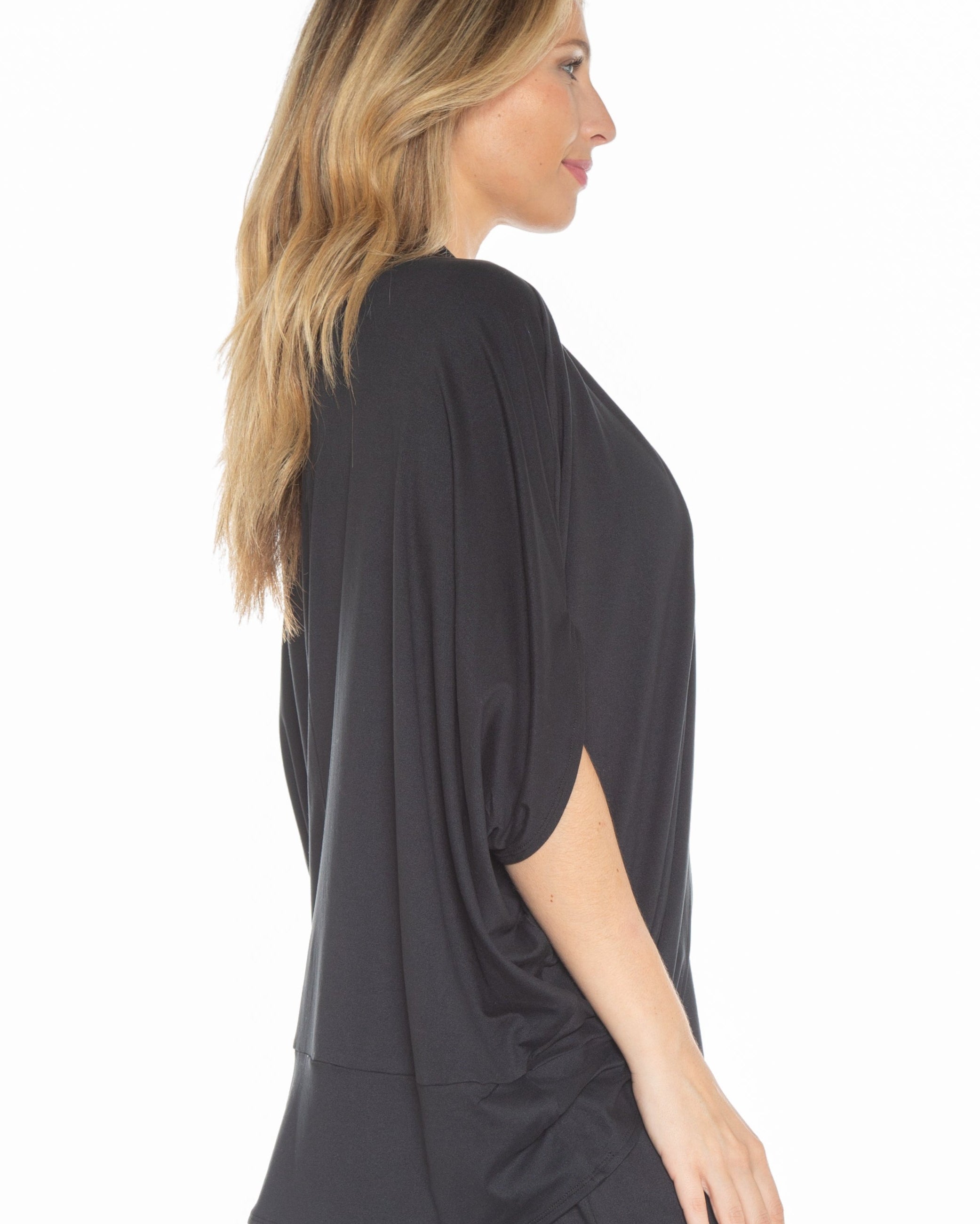 Cocoon Cardigan Front Black - 8517