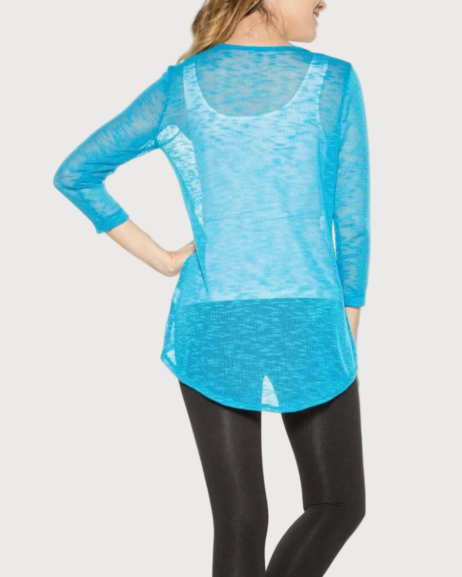 3/4 Sleeve Slub Top_Rhonda_Shear_2