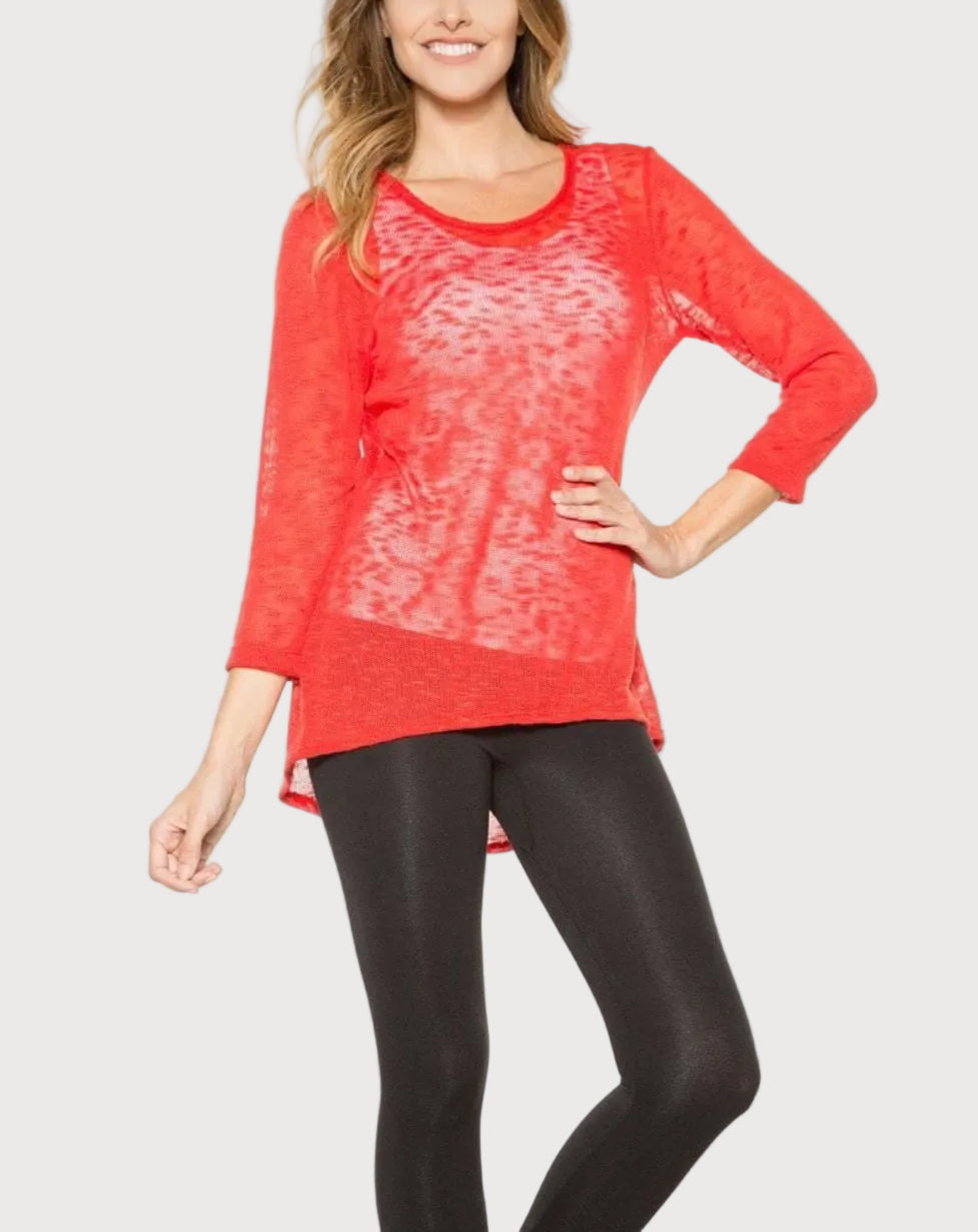 3/4 Sleeve Slub Top_Rhonda_Shear_3