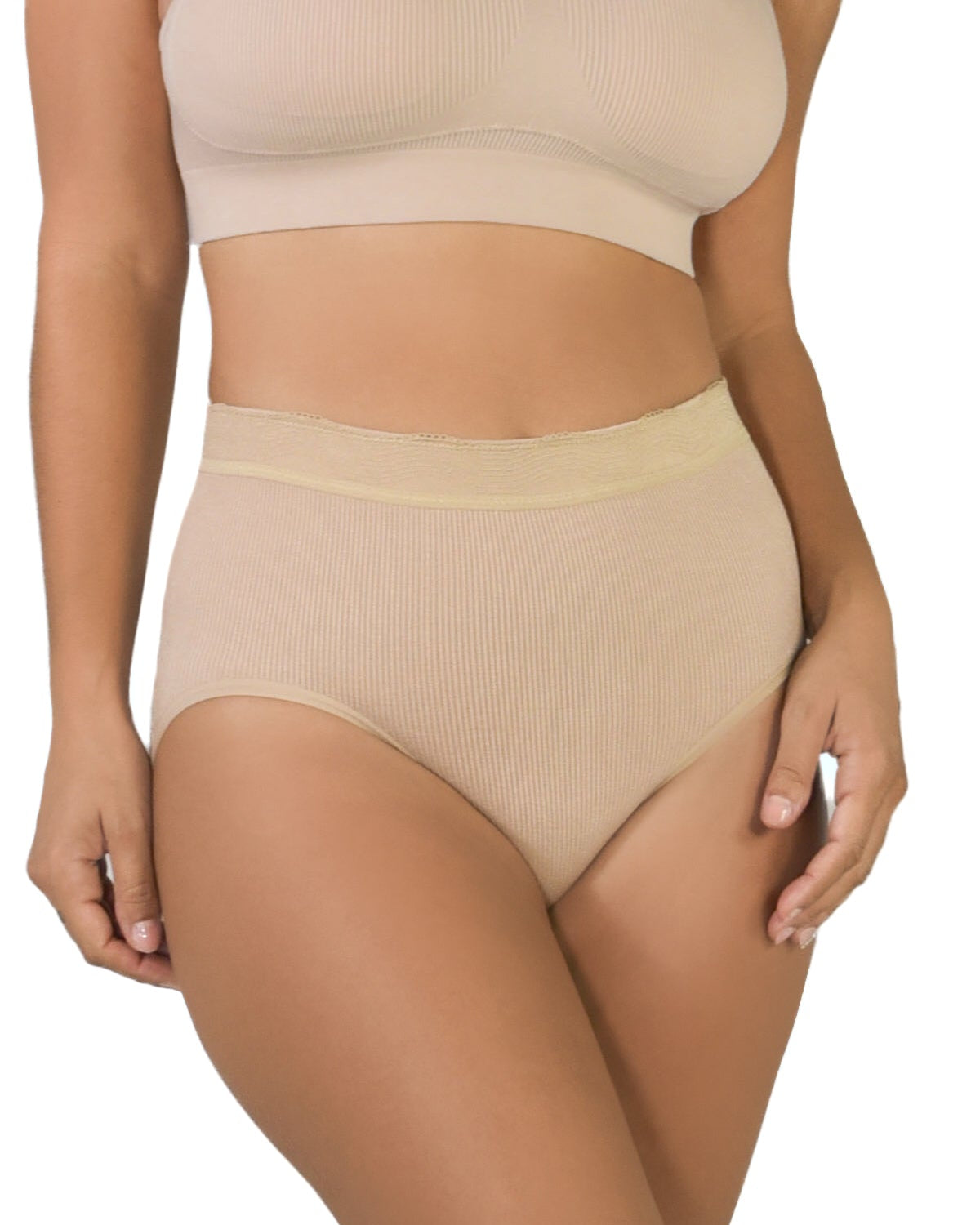 4215 Beige front brief - full cover