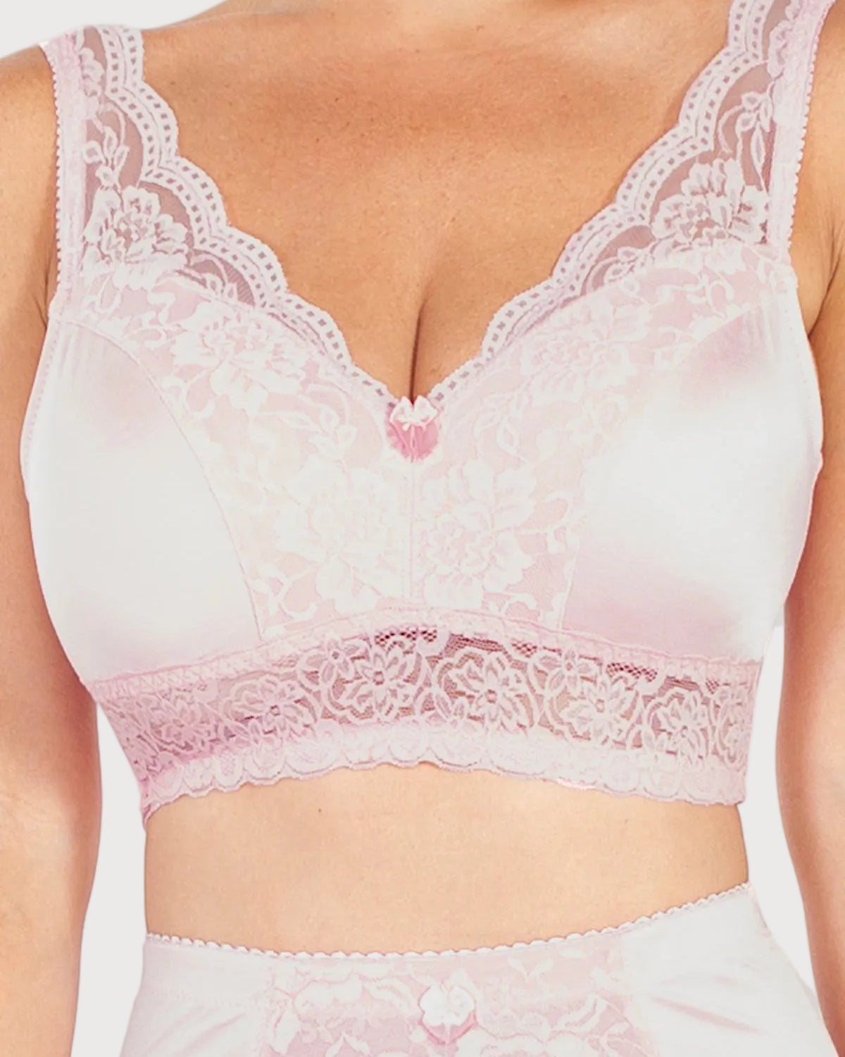 Pin-Up Girl Lace Leisure Bra w/Pads : Sale Colors_Rhonda_Shear_17 - Pink front