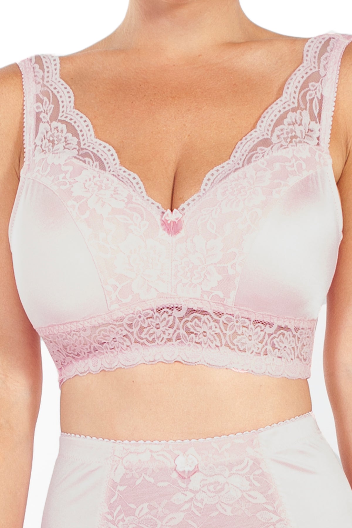 Pin-Up Girl Lace Leisure Bra w/Pads : Sale Colors_Rhonda_Shear_17 - Pink front