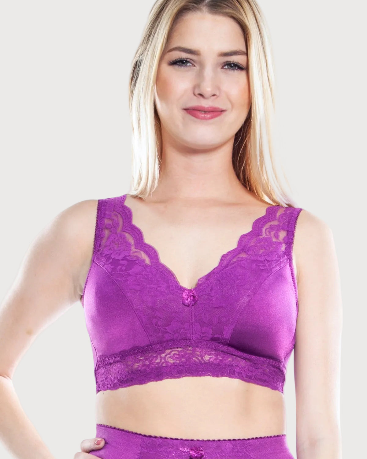 Pin-Up Girl Lace Leisure Bra w/Pads Rhonda_Shear_14 - Hollyhock front
