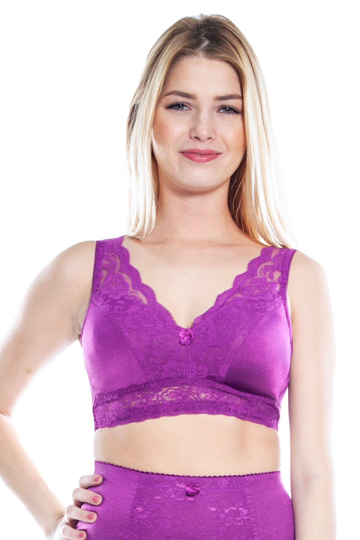 Pin-Up Girl Lace Leisure Bra w/Pads Rhonda_Shear_14 - Hollyhock front
