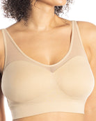 Ahh Bra Wire free with Mesh Neckline with Adjustable Straps - style 9338