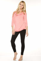 Cowl Neck 3/4 Sleeve Top_Rhonda_Shear_4