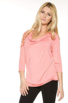 Cowl Neck 3/4 Sleeve Top_Rhonda_Shear_1