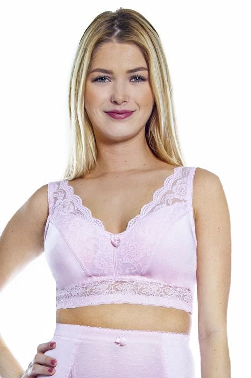 Pin-Up Girl Lace Leisure Bra w/Pads Colors_Rhonda_Shear_5 - Parfait Pink Front