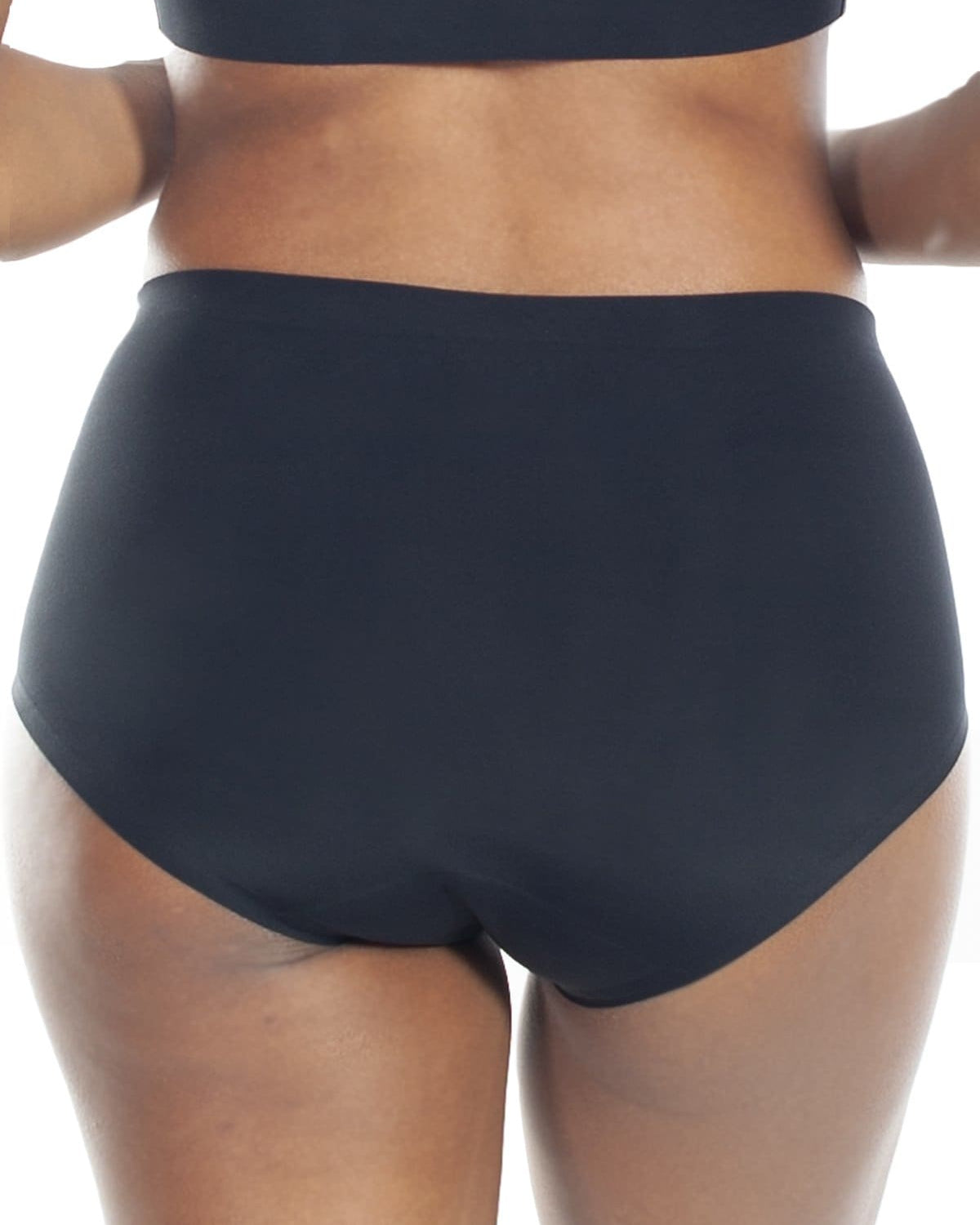 Black Invisible Body Brief by Rhonda Shear — alternate view, seamless full-coverage panty