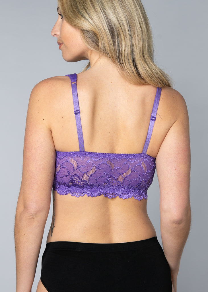 0026 - Molded Cup Wireless Bra with Lace Back - Side back