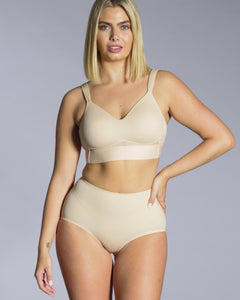 Molded Cup Bra with Mesh Back Detail