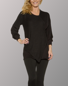 7689 Asymmetrical mixed media top front