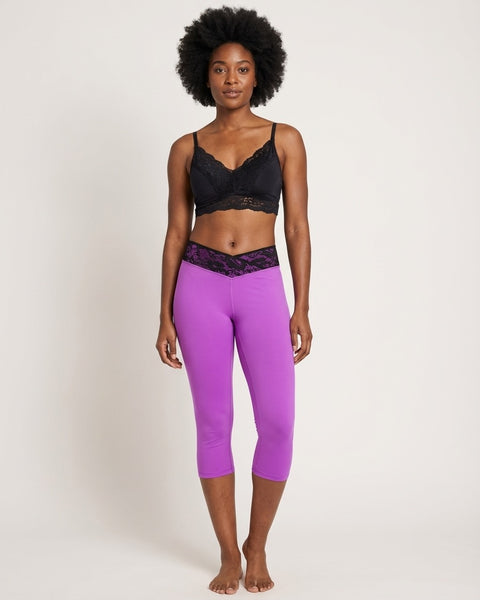 Lace Waist Capri Legging | Women's Clothing | Rhonda Shear