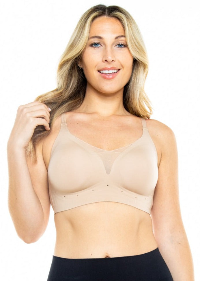 Perforated Gel Bra with Mesh Detail
