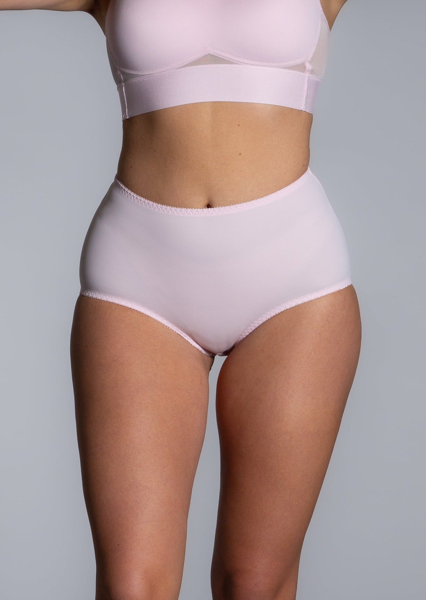 Style 4113-Full Coverage Brief Panty - Front Pink