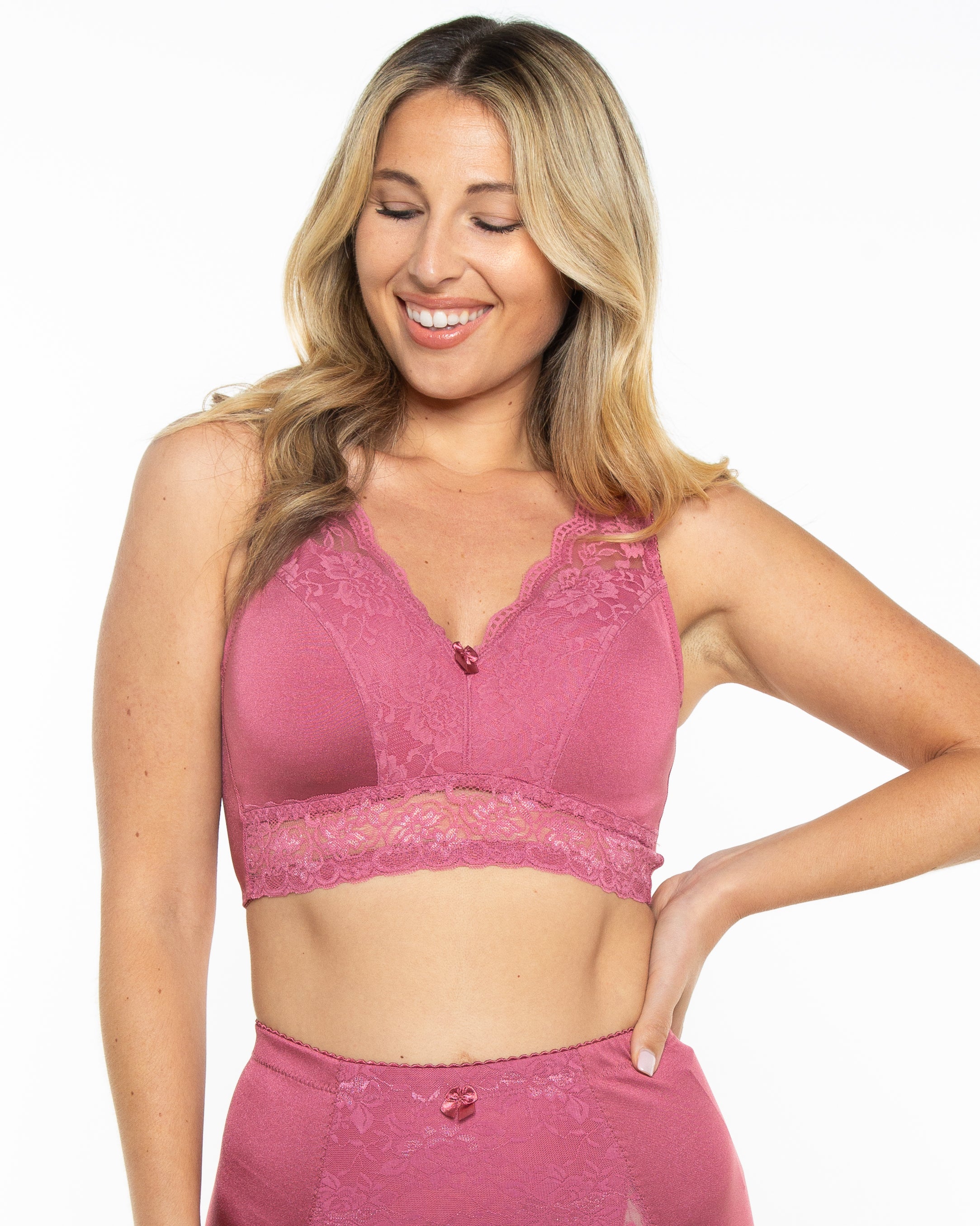 Rhonda Shear 2-pack Lace Bra with Removable Pads-5396063CR486