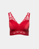 Pin-Up Girl Lace Leisure Bra w/Pads : Beloved red ghost mannequin front