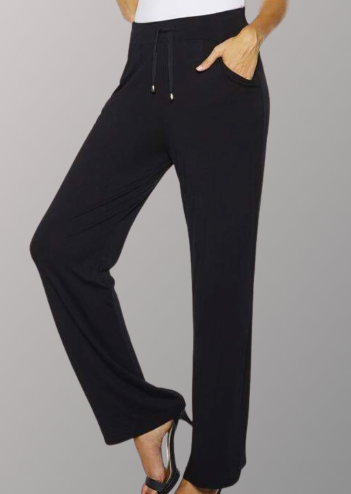 Jersey Knit Lounge Pant with Chiffon Trim_Rhonda_Shear_0