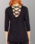 Crossover Detail Top Black Back