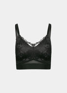 Style-B4107-LACE MOLDED CUP BRA WITH BACK CLOSURE-Black-Front