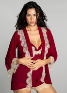 Up All Night Lace Trim Robe - style 4810