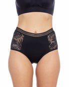 Floral Sheer Leakproof High Waist Brief Panty - Shear Protection - Moderate Hold - ly919