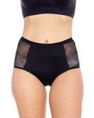 Palm Sheer Side Panel Leakproof High Waist Brief - Moderate Hold - style ly980