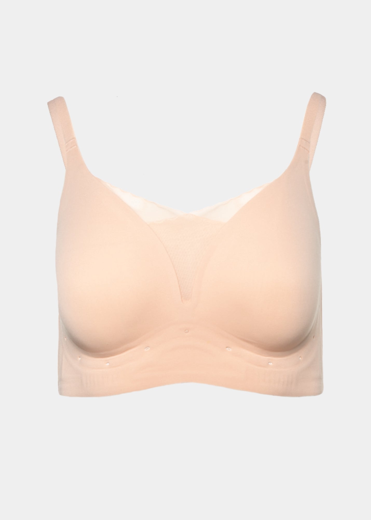 Style-1700-PERFORATED GEL BRA WITH MESH DETAIL-Pink Beige