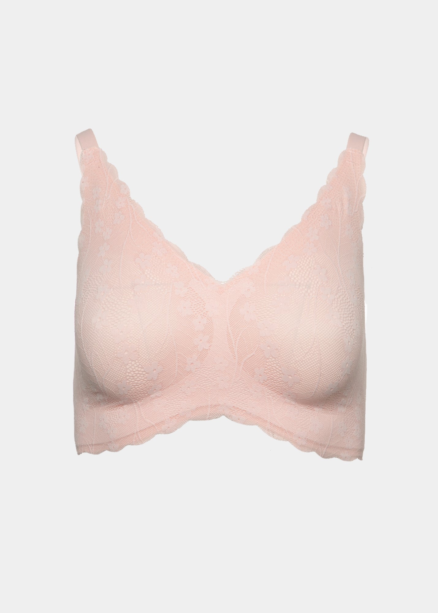 Style-2033-INVISIBLE EDGE SHEAR SCULPT WITH LACE OVERLAY BRA-Blush-Front