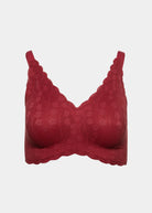 Style-2033-INVISIBLE EDGE SHEAR SCULPT WITH LACE OVERLAY BRA-Wine-Front