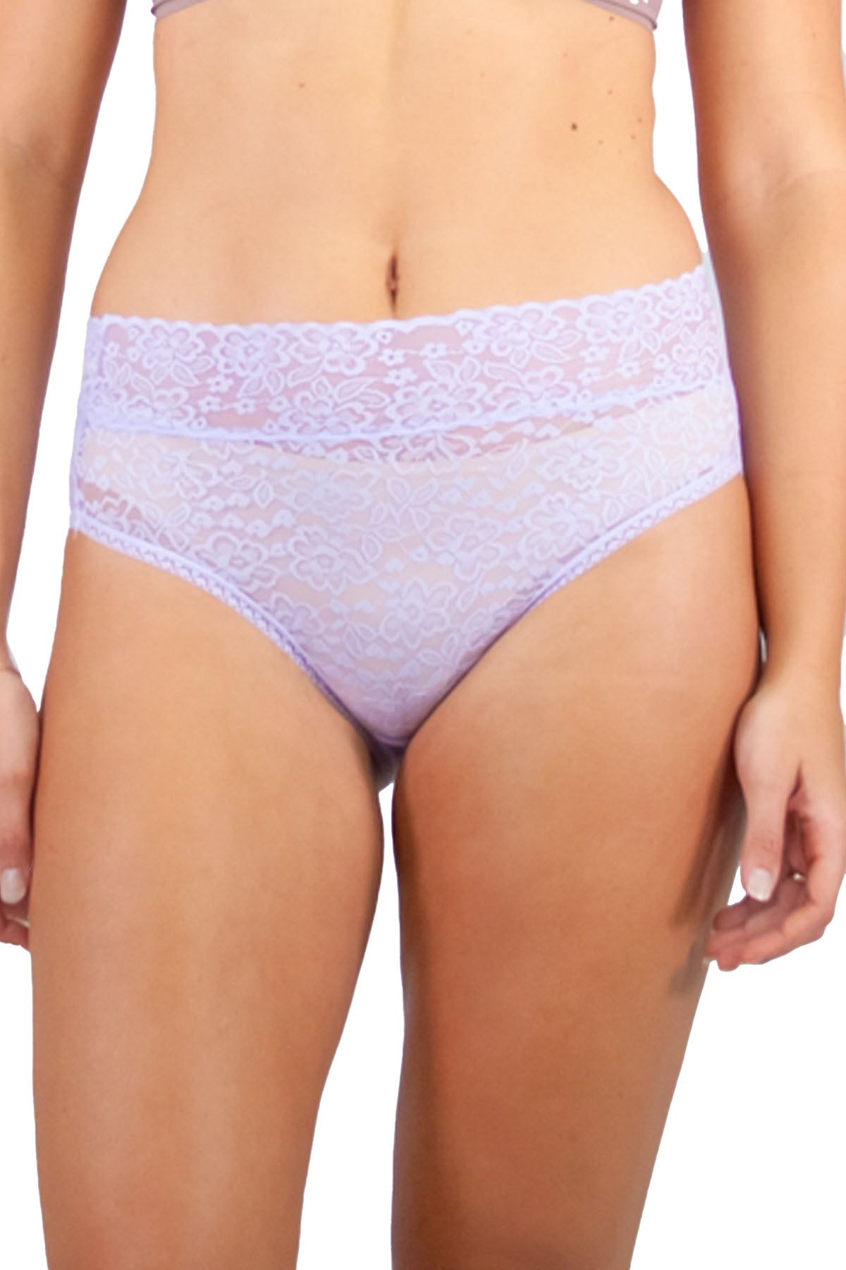 Rhonda Shear Underwear Panty Lace Cheeky Bikini Brief 630924 (Neuturals)~  XL