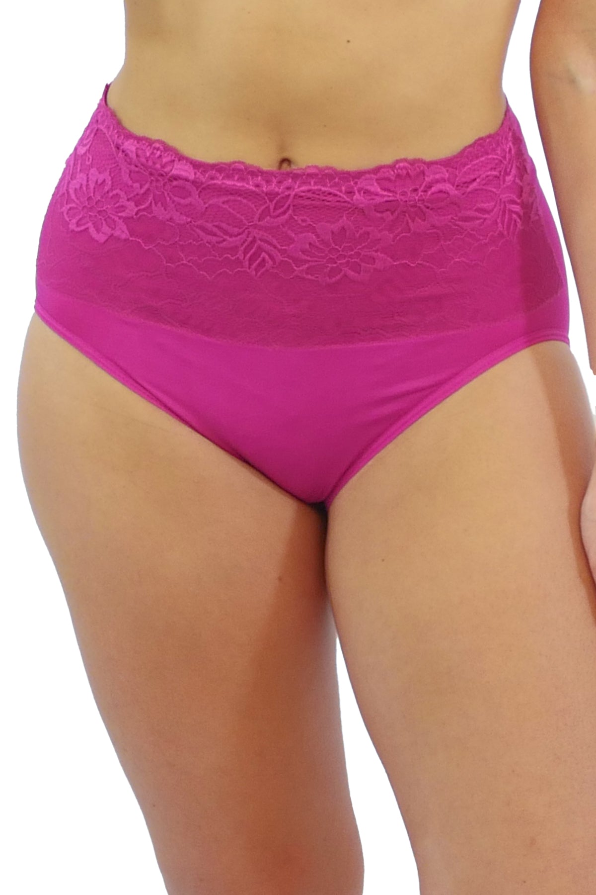 Seamless Brief with Lace Overlay : Sale Colors_Rhonda_Shear_37