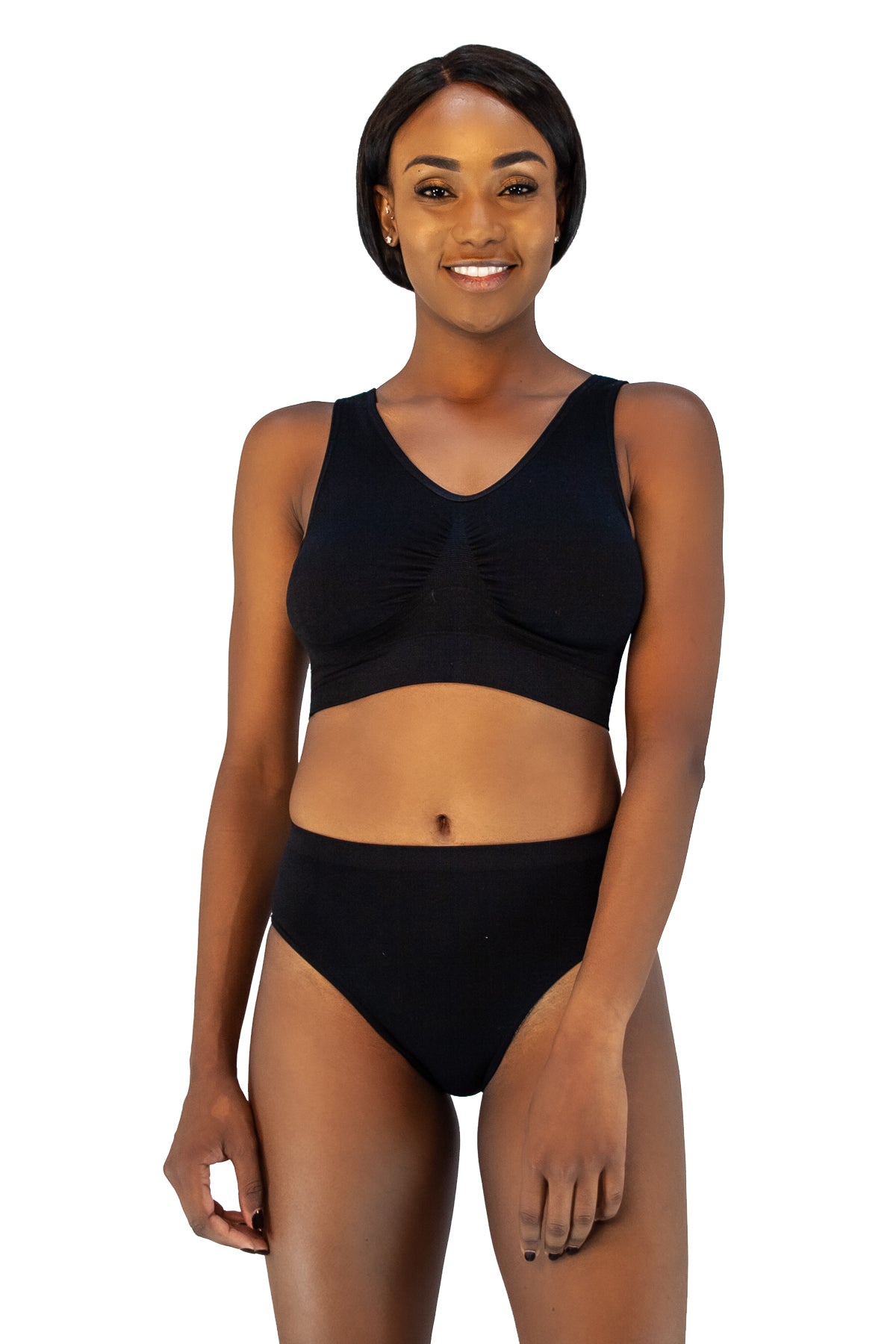 Rhonda Shear Ahh Bra-Women's Seamless Support and Comfort Sports Bra Bust:  38-40 Black Large