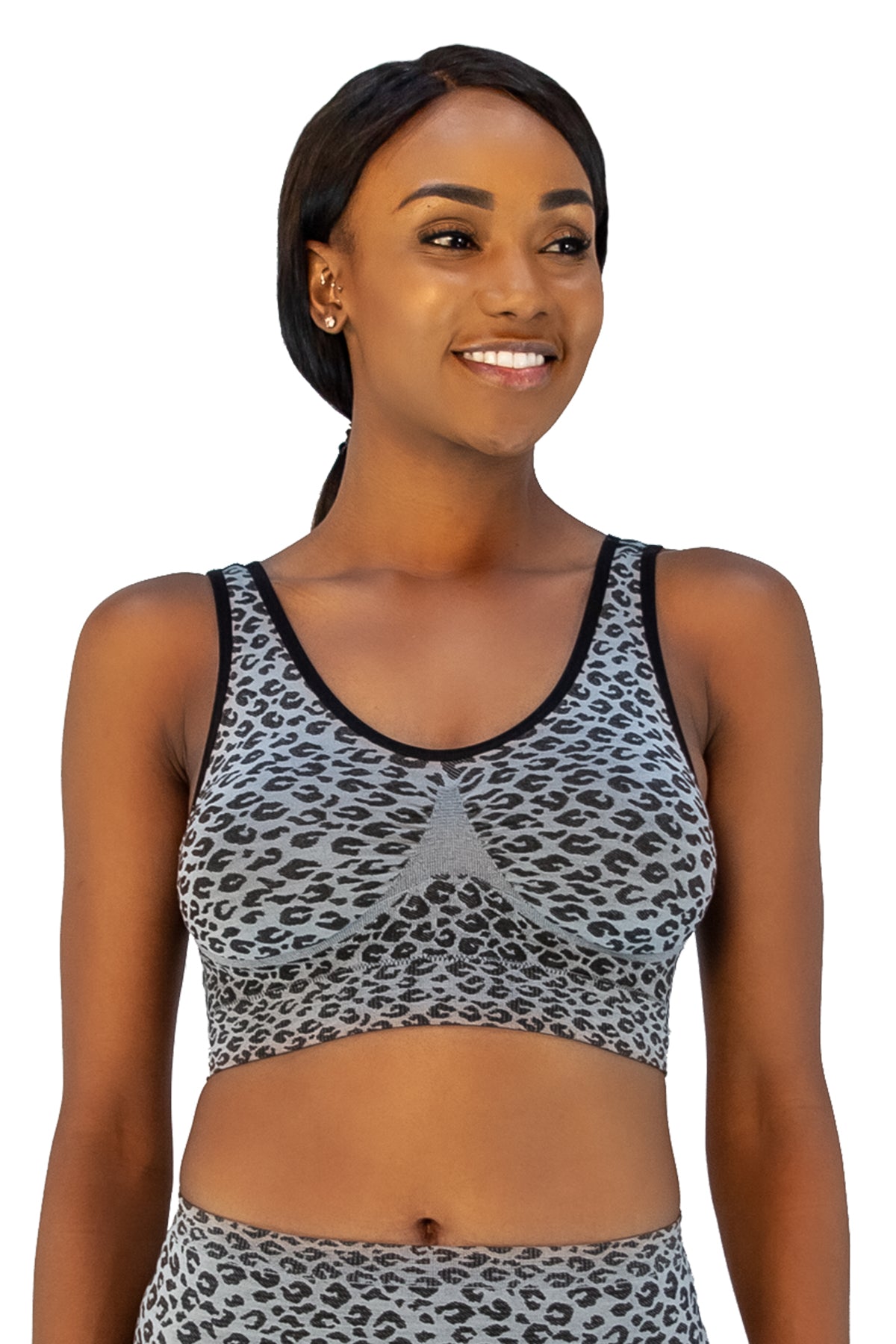 RYKA Women Active Seamless Animal Jacquard Leggings Black Gray Cheetah  Print XL