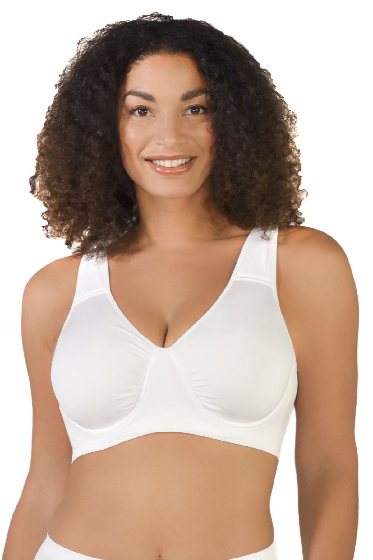 Continuous-underwire polyamide blend classic bra 
